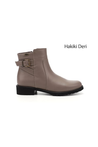 Gönderi(R) Gönderi R Kadın Vizon Floter Fermuarlı Kauçuk Taban Hakiki Deri Bot Dkzb61346460 Vizon