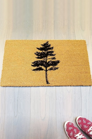 Ağaçlı Doğal Koko Paspas Kıl Kapı Önü Paspası Giriş Paspası Daire Paspası Apartman Ev Dekoru Tek Renk 302