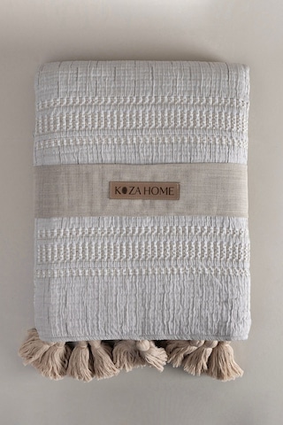 Koza Home Assos Bej Taş Yıkama Çift Kişilik Yatak Örtüsü 230x250 5036 Bej