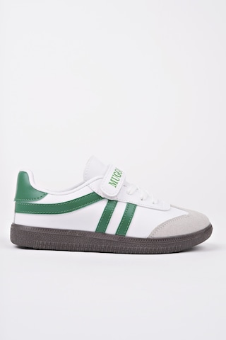 Muggo Dudley Günlük Ortopedik Bağcıklı ve Cırtlı Çocuk Sneaker Spor Ayakkabı - Yeşil