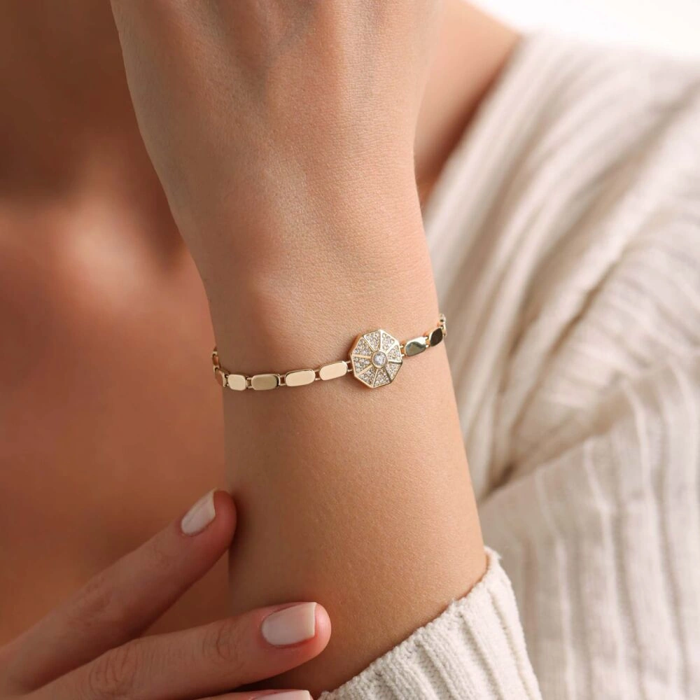 14 Ayar Octa Shine Bileklik 3 Mm 19 Cm T14424 Renkli