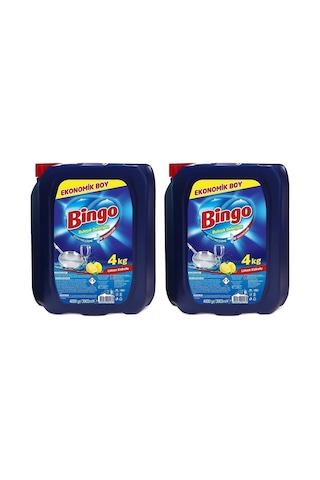Bingo Bulaşık Sıvısı 4 Litre Limon Kokulu Elde Yıkama X 2 Adet