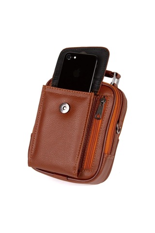 Tuldar Erkek Deri Çelik Kasalı Kapaklı Omuz Ve El Çantası 17x22cm Tul513 Taba