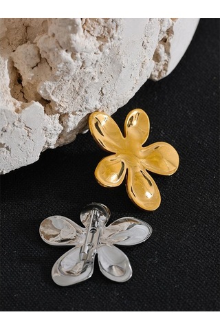 Gümüş Eetit Toptan Paslanmaz Çelik Çiçek Metal Broş Altın Gümüş Renk Su Geçirmez Gerçek Altın Kaplama Moda Takı Kadınlar İçin