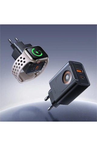 Ch-3700 30w 2'si 1 Arada Kablosuz Apple Uyumlu Watch Ve Seyahat Şarj Adaptörü