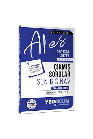 Yediiklim 2026 Ales Sayısal Sözel Yetenek Tamamı Çözümlü Son 6 Sınav Çıkmış Sorular