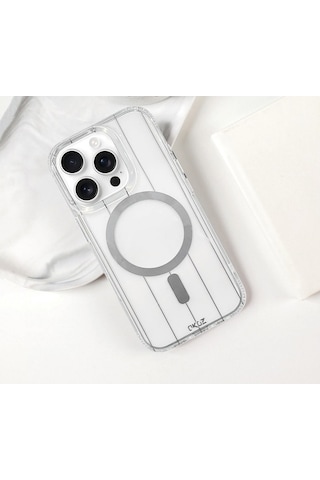 Apple Uyumlu iPhone 15 Pro Max Khaleesi Magsafe Koruyucu Kılıf Beyaz