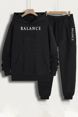 Elfa Tekstil Unisex Eşofman Takımı Balance Baskılı Siyah5