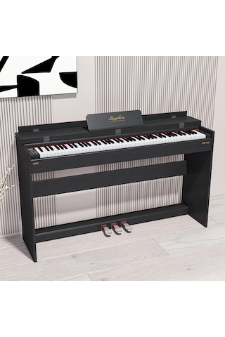 Jwin Sapphire Sdp-130 Siyah Tuş Hassasiyetli 88 Tuşlu Kapaklı Dijital Piyano Tabure+ Kulaklık