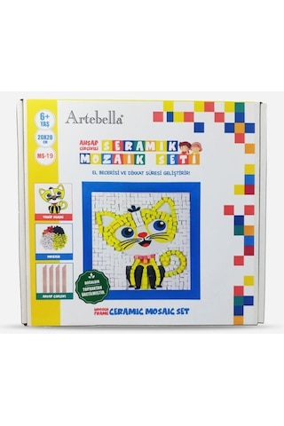 19 I Çocuk Ahşap Çerçeveli Seramik Mozaik Set 20x20 Cm