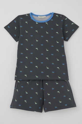 Breeze Erkek Bebek Şortlu Pijama Takım Renkli Dinozor Desenli 9 Ay-3 Yaş, Antrasit