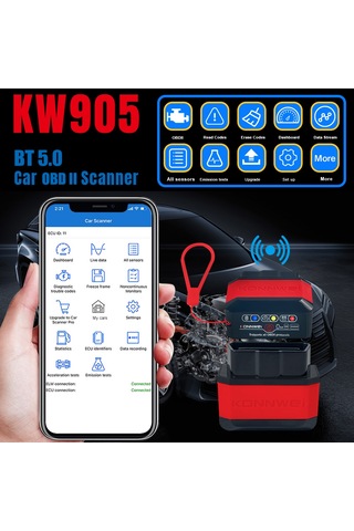 Youmex "konnweı Kw905 Bluetooth 5.0 Araç Tanıma Cihazı - Ios/android Uyumlu"