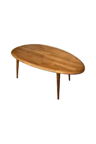 Fawdecor Asimetrik Masif Ahşap Modern İskandinav Oval Ceviz