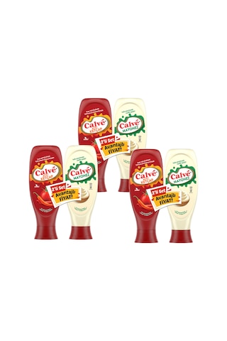 Acılı Ketçap 610 G Mayonez Yağı Azaltılmış 540 G 2'li Set X3 Adet