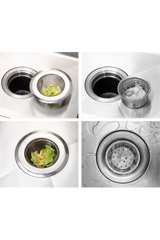 Hfambition Kapaklı Paslanmaz Çelik Mutfak Lavabo Filtresi - Tükenmez Kanal Engelleme Artık Tutucu Çok Renkli