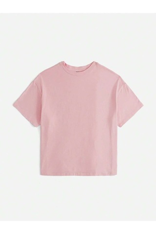 Noıssey Karikatür Ve Grafik Tasarım Oversize T-shirt Cartoon/letter Serisi Kod184 Pembe