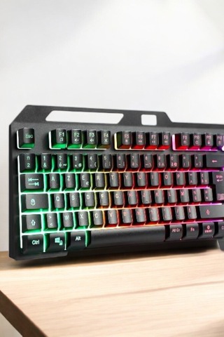 Led Işıklı Oyuncu Klavye Usb Girişli Rgb Işıklı Q Klavye Mouse - Lisinya