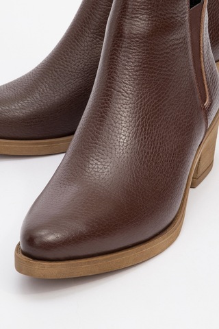 Luvishoes Luvi Shoes Dovena Kahve Floter Hakiki Deri Lastikli Kadın Topuklu Bot kahverengi