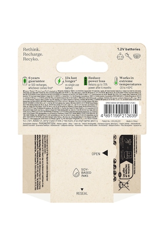 GP ReCyko R03-UM4 1000 Serisi 950 mAh AAA Ni-MH Şarj Edilebilir İnce Kalem Pil 4'lü