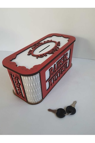 Karakoç Eğitim Araçları Tip Box Bahşiş Ahşap Kumbara Anahtarlı Kilitli Bahşiş Için Kumbara