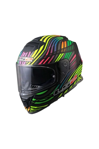 Ls2 Storm 2 Power Kask Mat Siyah - Gökkuşağı