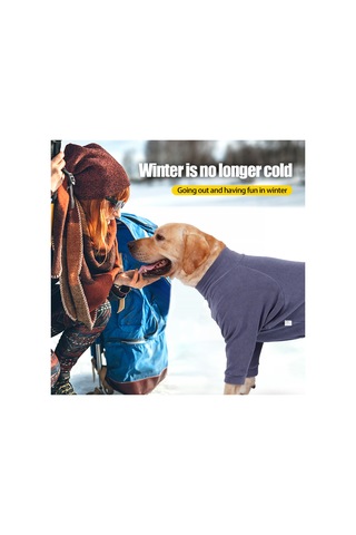 Geeksen Kışlık Köpek Kazak, Isı Sağlayan Fleece, Turtleneck Dört Ayaklı, Gri Mavi, Xs Ya002v031