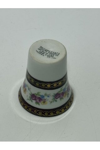 Couleuvre Limoges Çiçek Desenli Bordo Mini Su Bardağı 5,5cm Beyaz