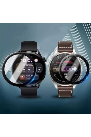 More Tr Huawei Watch 3 Pro Zore Pmma Pet Saat Ekran Koruyucu-Siyah