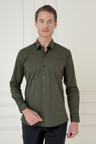 Efor Slim Fit Pamuk Uzun Kol Klasik Haki Gömlek Gk 745 Haki