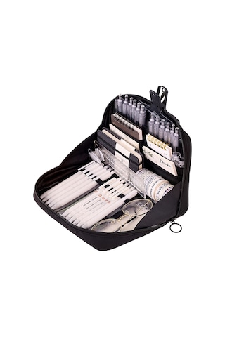 İlkokul Öğrencilerinin Kırtasiye Kutusu Çok Fonksiyonlu Kırtasiye Çantası Kalem Kutusu Siyah