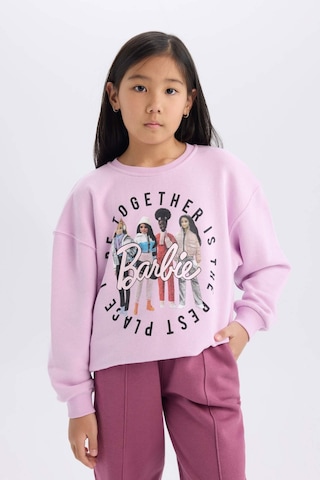DeFacto Kız Çocuk Barbie Relax Fit Bisiklet Yaka Sweatshirt D4379A824WNPR139 Mor