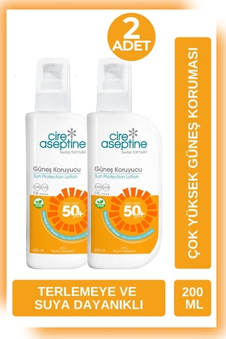 Cire Aseptine Spf50+ Güneş Koruyucu 200 Ml 2 Adet