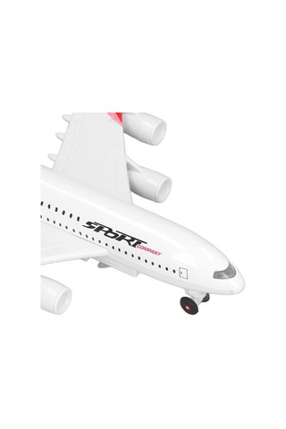Ctoys Çek Bırak Metal Yolcu Uçağı Işıklı Sesli Kırmızı A3806a