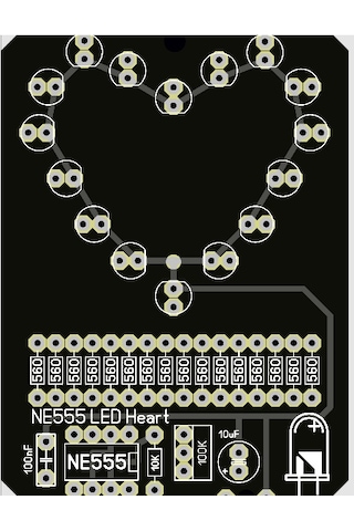 Led Işıklı Kalp Şeklinde Hobi Devresi Ne555