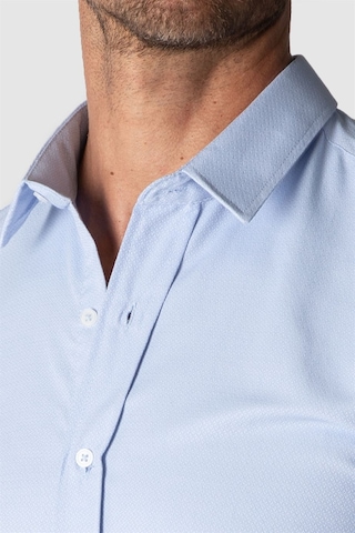 Tudors Modern Slim Fit Dar Kesim Armürlü Erkek Gömlek MD220004-1000 Mavi