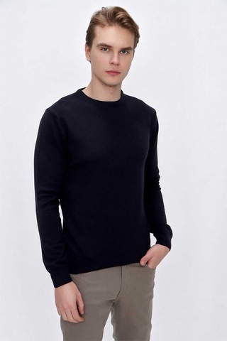 Morven Basic Dinamik Fit Rahat Kesim Bisiklet Yaka Triko Kazak 99kc017005200 Lacivert