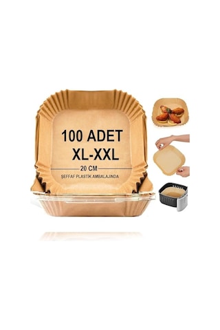 Kağıdı Xl-xxl Büyük Boy Kare 100 Adet Hava Fritöz Parşömen Fırın Kağıdı Tek Kullanımlık Kağıt Fırın F