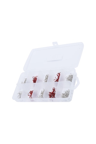 Kangvka Yüksek Karbon Çelik 130 Adet Üçlü İğne Seti - Ters Tırnaklı, Dayanıklı Ve Uçuk - Balık Kaçırmama Tasarımı Beyaz/kırmızı