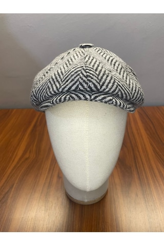 Hamze Peaky Blinders Vintage Model Balıksırtı Kışlık Kasket Şapka Gri