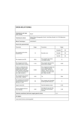 Bosch SMS4IKI62T 6 Programlı 13 Kişilik Bulaşık Makinesi