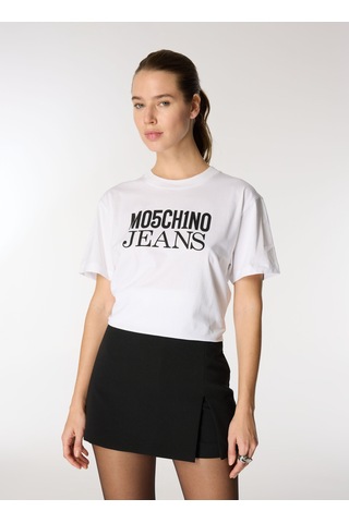 Moschino Jeans Beyaz Kadın Baskılı T-shirt A0702-4001