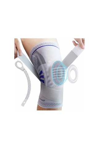 Dizlikler, Profesyonel Diz Desteği, Artrit Ağrısı İçin Premium Kompresyon Desteği, Koşu Güvenliği, Çapraz Fitness Antrenmanı Gri, Xl