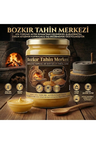 Bozkır Tahin Merkezi Yerli Ata Tohumu Altın Susam Taş Değirmen Tahini Kavrulmuş 600 G