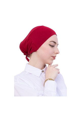 Modish Group Pratik Bone Pamuklu Tesettür İç Bone, Başörtüsü İçin Hazır Viskon Şapka, Namaz Günlük Kullanım İçin Kırmızı