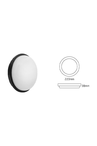 30 Watt Gün Işığı Ledli Bahçe, Balkon, Banyo, Nemli Alan Tavan Ve Duvar Apliği, Led Armatür, Aplik Siyah