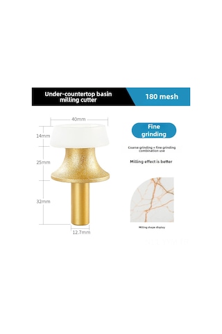Geeksen Mermer Ve Kuvars Taşları İçin Alttan Montaj Lavabo Freze Aleti - Kesme, Frezeleme Ve Kenar Düzenleme Ucu 180 Diğer