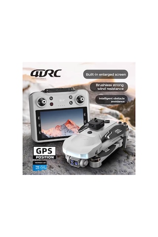 V34 Gps 4k Hd Çift Kameralı 4.5" Ekranlı Profesyonel Drone Engelden Kaçınma Özellikli Dört Pervane