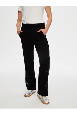 Boncuk Payet İş Detaylı Wide Leg Fit Eşofman Alt W26esa008 Uw26esa00810 Siyah