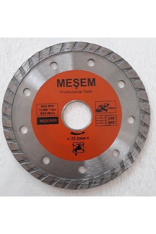 Meşem 115 Mm Turbo Elmas Testere Mermer Granit Seramik Kesme 1 Ad