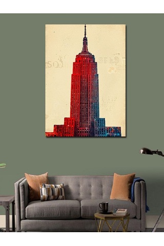Kanvas Tablo Empire State Binası Ve Vintage Tasarım 100cmx140cm